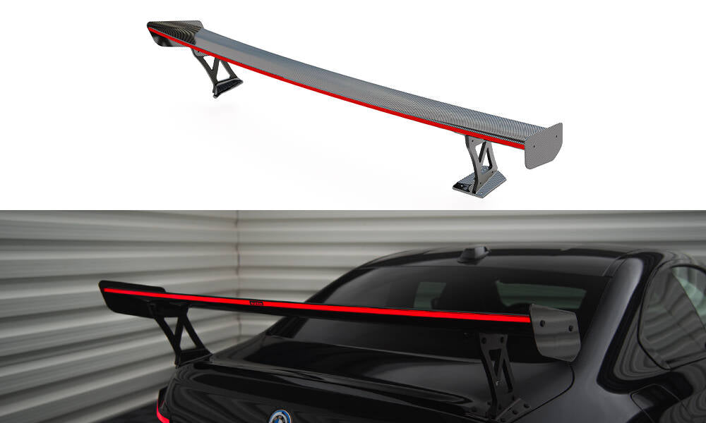 Carbon fiber spoiler with external brackets uprights +led light bmw m2 g87 / m240i / 2 m-pack / 2 standard g42