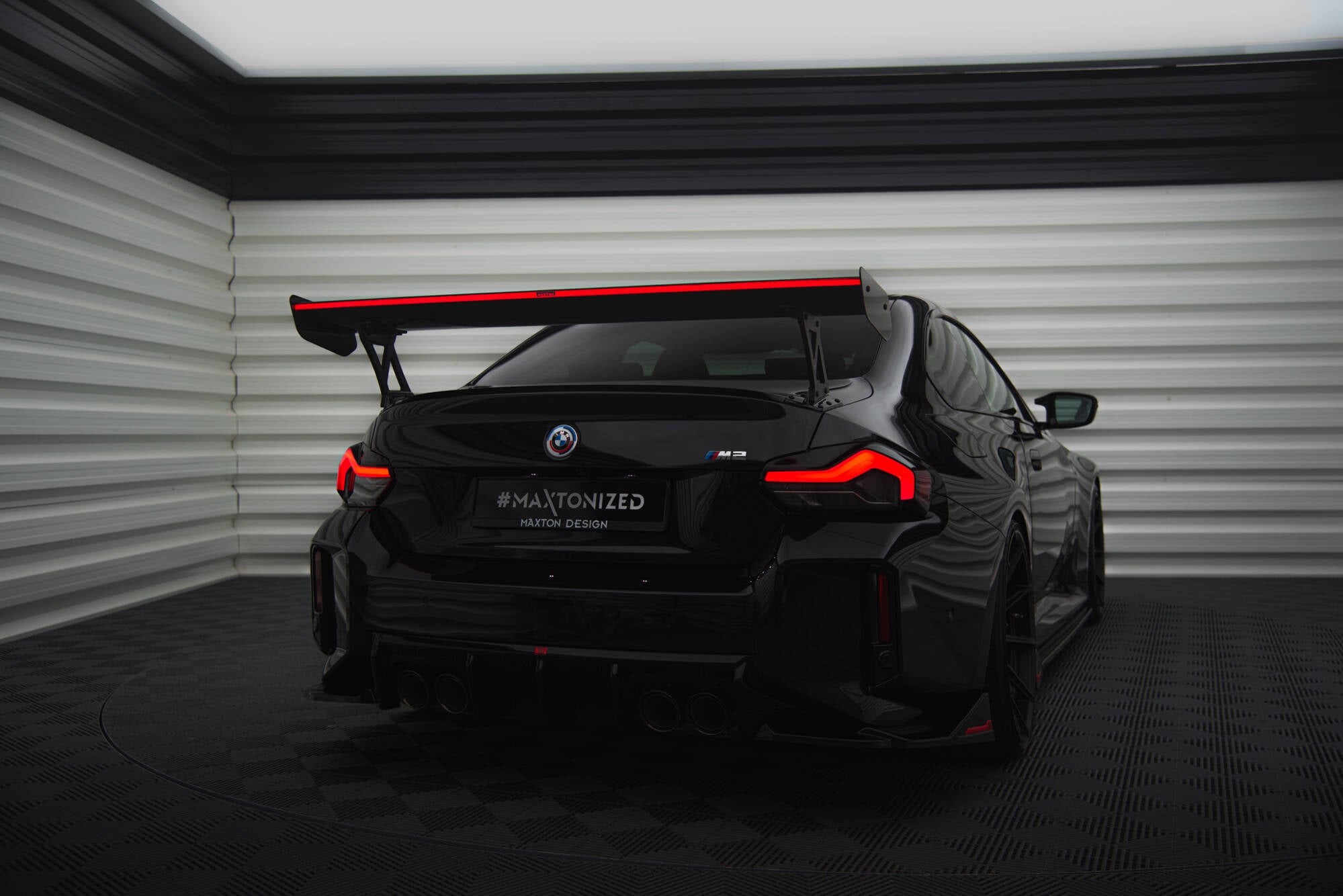 Carbon fiber spoiler with external brackets uprights +led light bmw m2 g87 / m240i / 2 m-pack / 2 standard g42