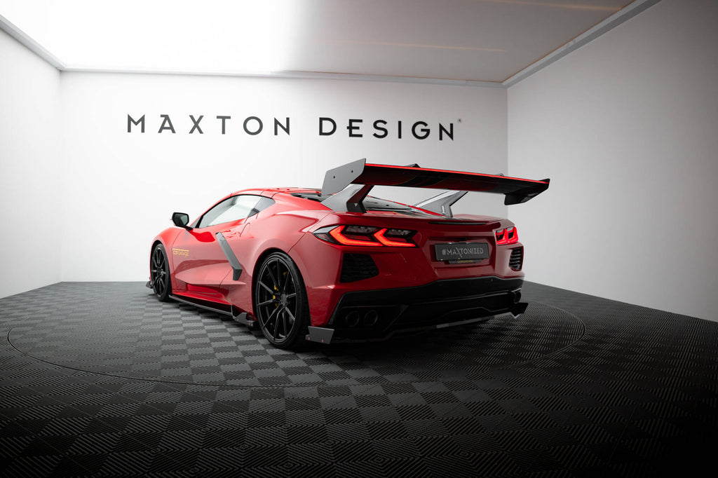 Carbon spoiler + led chevrolet corvette c8
