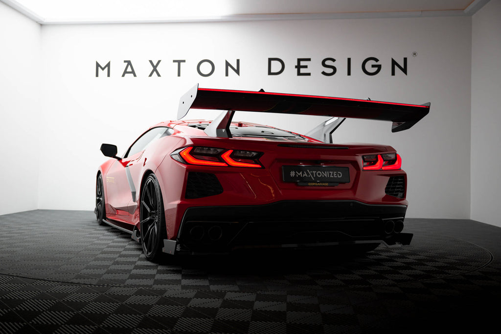 Carbon spoiler + led chevrolet corvette c8
