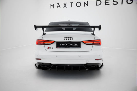 Carbon spoiler with external brackets uprights audi a3 / a3 s-line / s3 / rs3 sedan 8v / 8v facelift