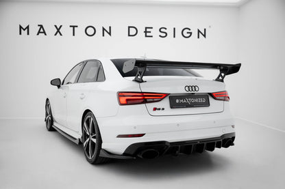 Carbon spoiler with external brackets uprights audi a3 / a3 s-line / s3 / rs3 sedan 8v / 8v facelift