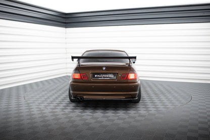 Carbon spoiler with external brackets uprights bmw 3 coupe e46