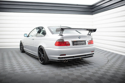 Carbon spoiler with external brackets uprights bmw 3 coupe e46
