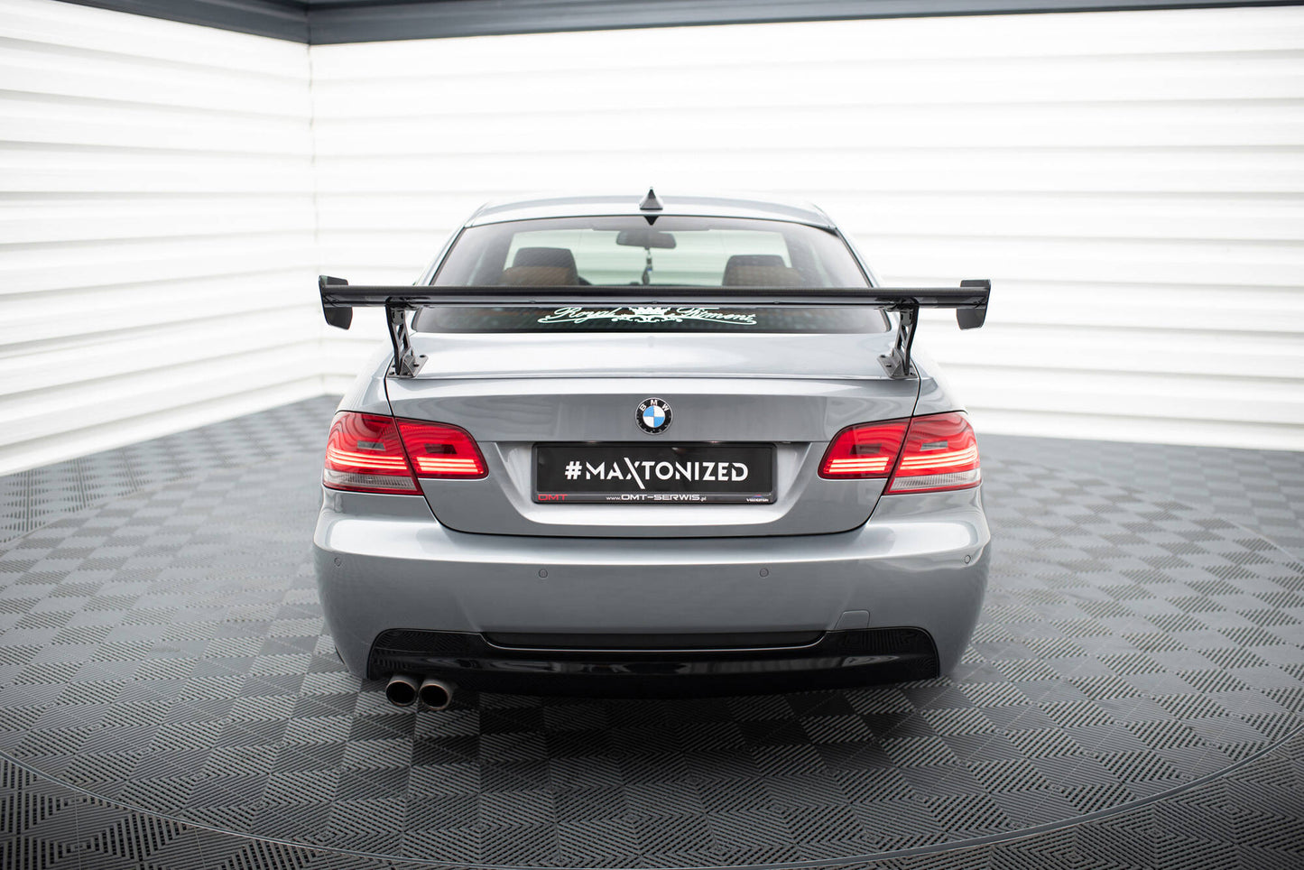 Carbon spoiler with external brackets uprights bmw 3 / m3 coupe e92