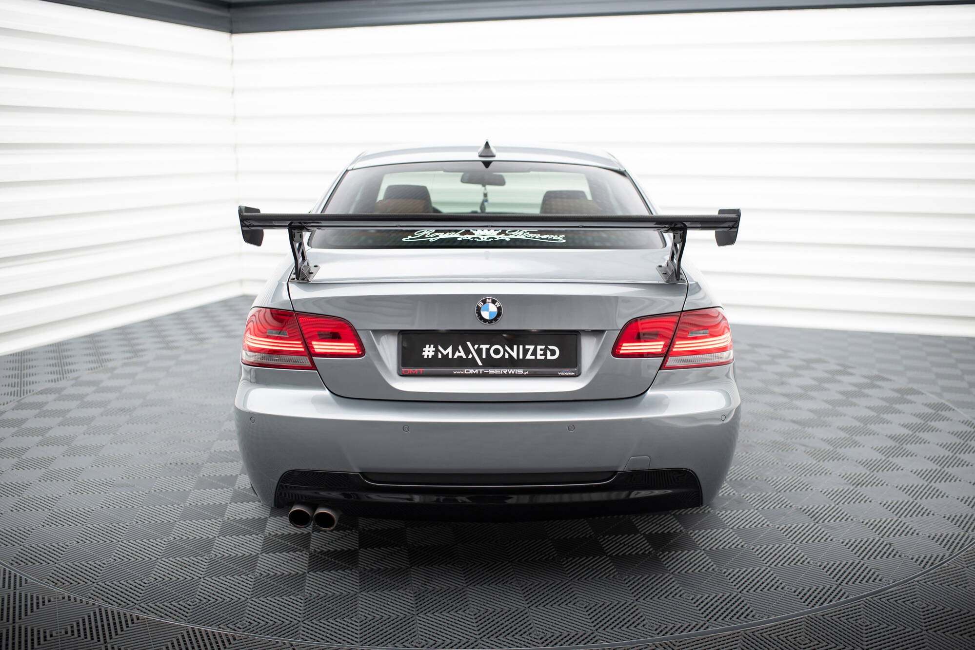 Carbon spoiler with external brackets uprights bmw 3 / m3 coupe e92