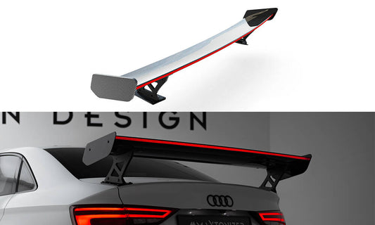 Carbon Spoiler with External Brackets Uprights + LED Audi A3 / A3 S-Line / S3 / RS3 since 8V / 8V facelift