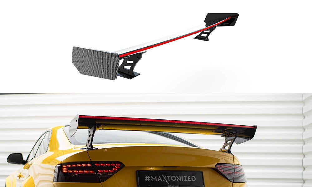 Carbon Spoiler med eksterne parenteser lodret + LED Audi A5 Coupe 8t