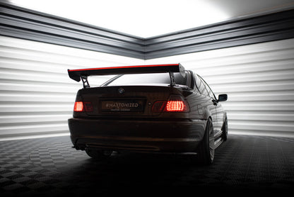Carbon spoiler with external brackets uprights + led bmw 3 coupe e46