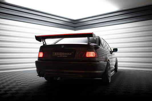 Carbon spoiler with external brackets uprights + led bmw 3 coupe e46