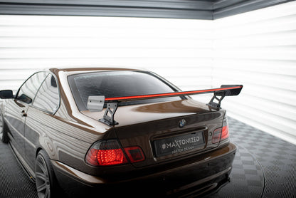 Carbon spoiler with external brackets uprights + led bmw 3 coupe e46