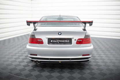 Carbon spoiler with external brackets uprights + led bmw 3 coupe e46