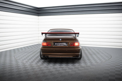 Carbon spoiler with external brackets uprights + led bmw 3 coupe e46