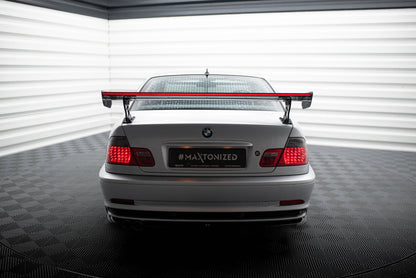 Carbon spoiler with external brackets uprights + led bmw 3 coupe e46