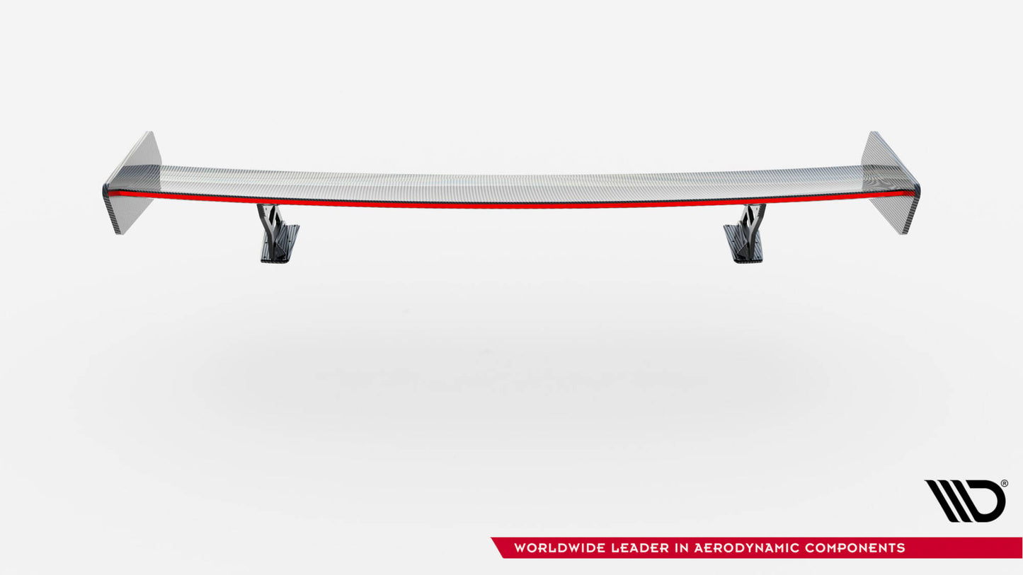 Carbon spoiler with external brackets uprights + led bmw 3 coupe e46