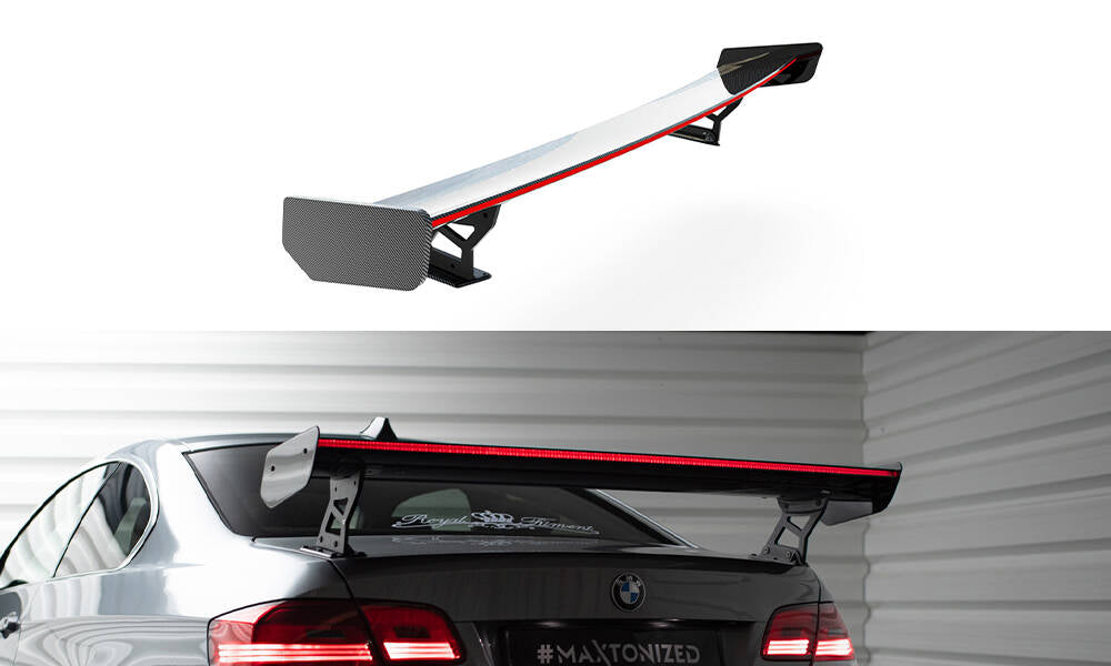 Carbon spoiler with external brackets uprights + led bmw 3 / m3 coupe e92