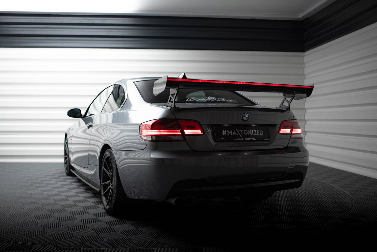 Carbon spoiler with external brackets uprights + led bmw 3 / m3 coupe e92