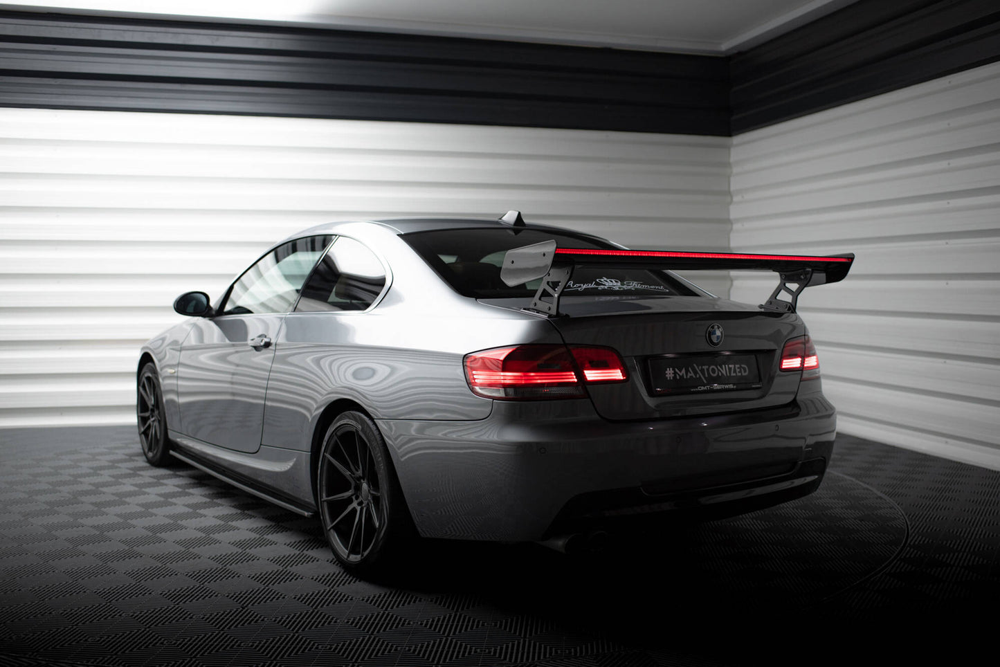 Carbon spoiler with external brackets uprights + led bmw 3 / m3 coupe e92