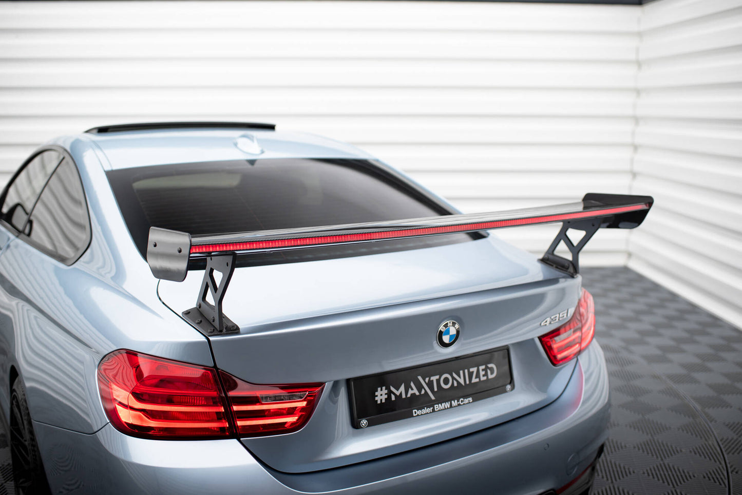 Carbon spoiler with external brackets uprights + led bmw 4 f32 / 4 f32 m-pack coupe