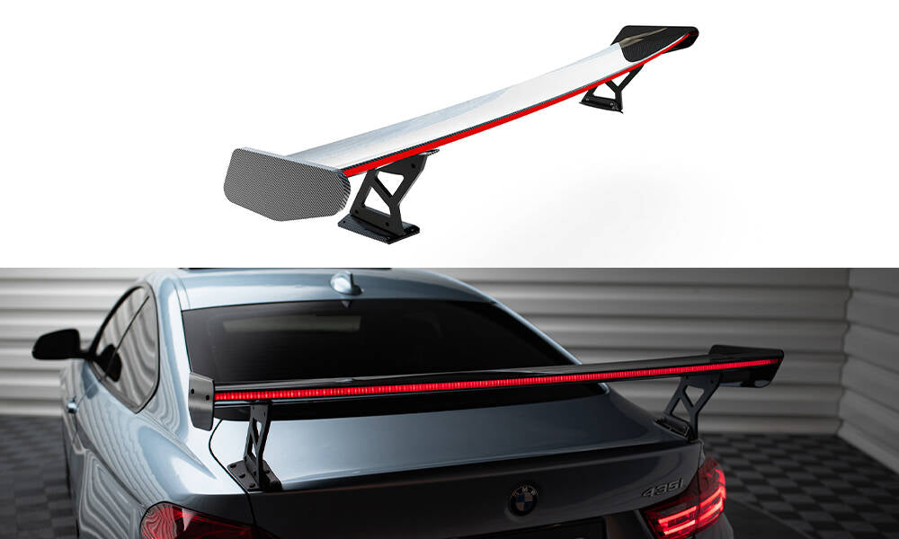 Carbon spoiler with external brackets uprights + led bmw 4 f32 / 4 f32 m-pack coupe