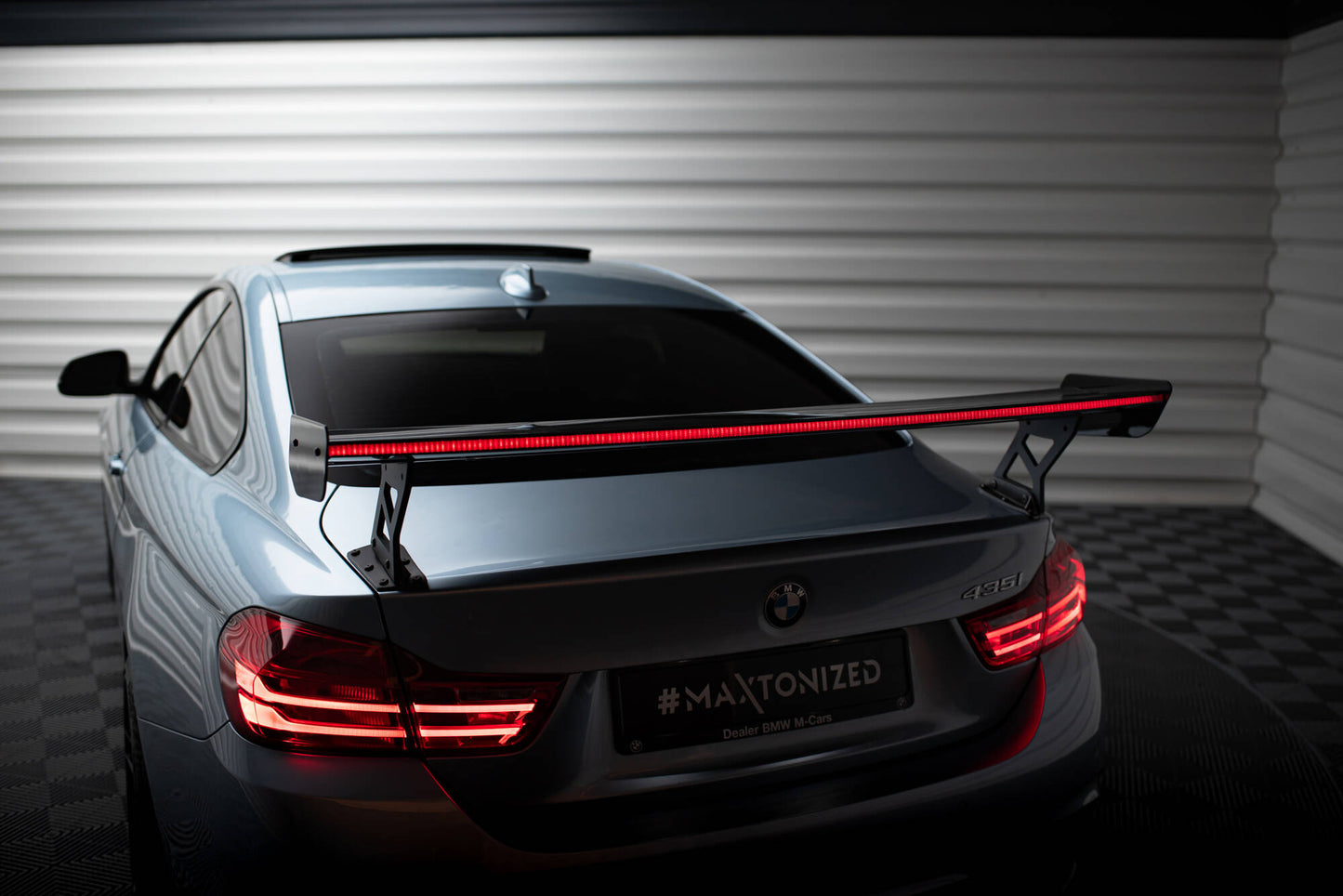 Carbon spoiler with external brackets uprights + led bmw 4 f32 / 4 f32 m-pack coupe
