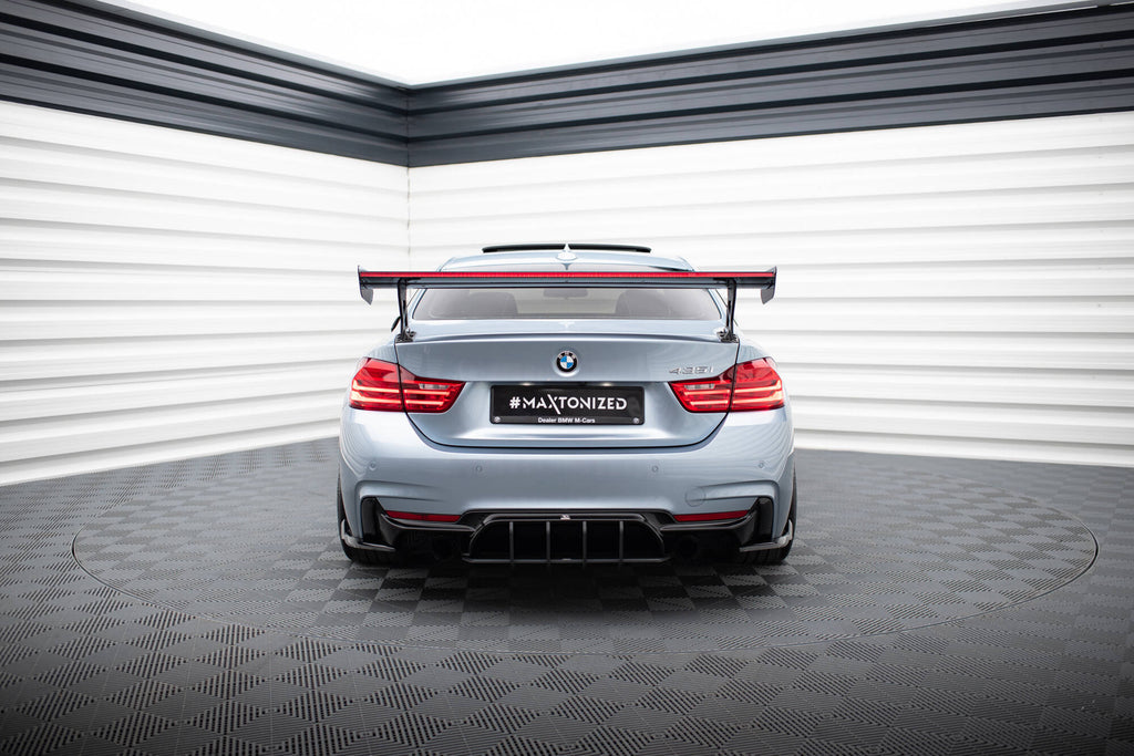 Carbon Spoiler med eksterne parenteser lodret + LED BMW 4 F32 / 4 F32 M-PACK COUPE