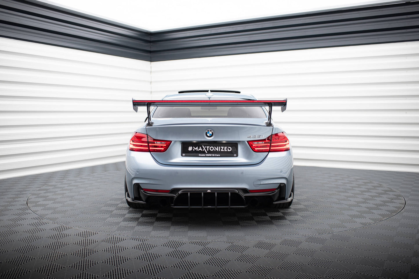 Carbon spoiler with external brackets uprights + led bmw 4 f32 / 4 f32 m-pack coupe