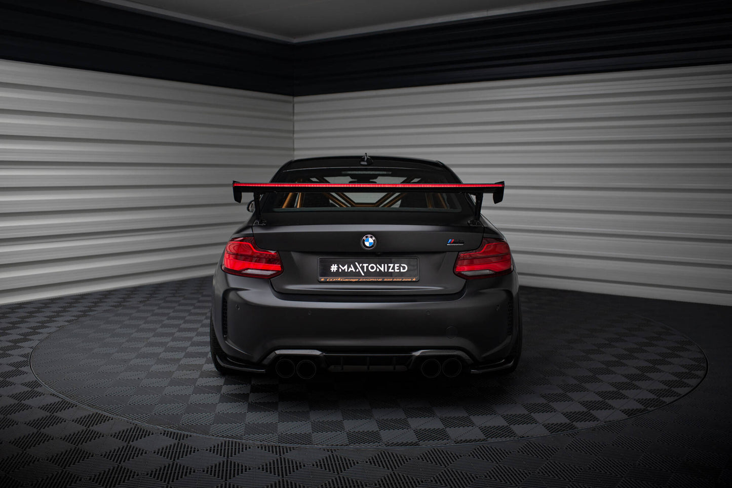 Carbon Spoiler with External Brackets Uprights + LED BMW M2 F87 / 2/2 M-Pack F22