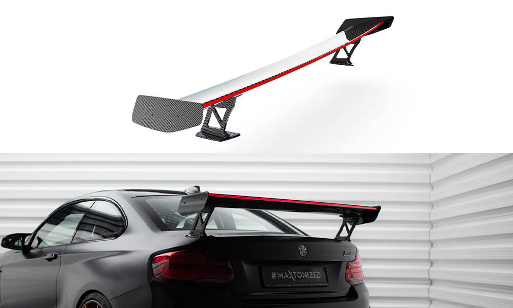 Carbon Spoiler with External Brackets Uprights + LED BMW M2 F87 / 2/2 M-Pack F22
