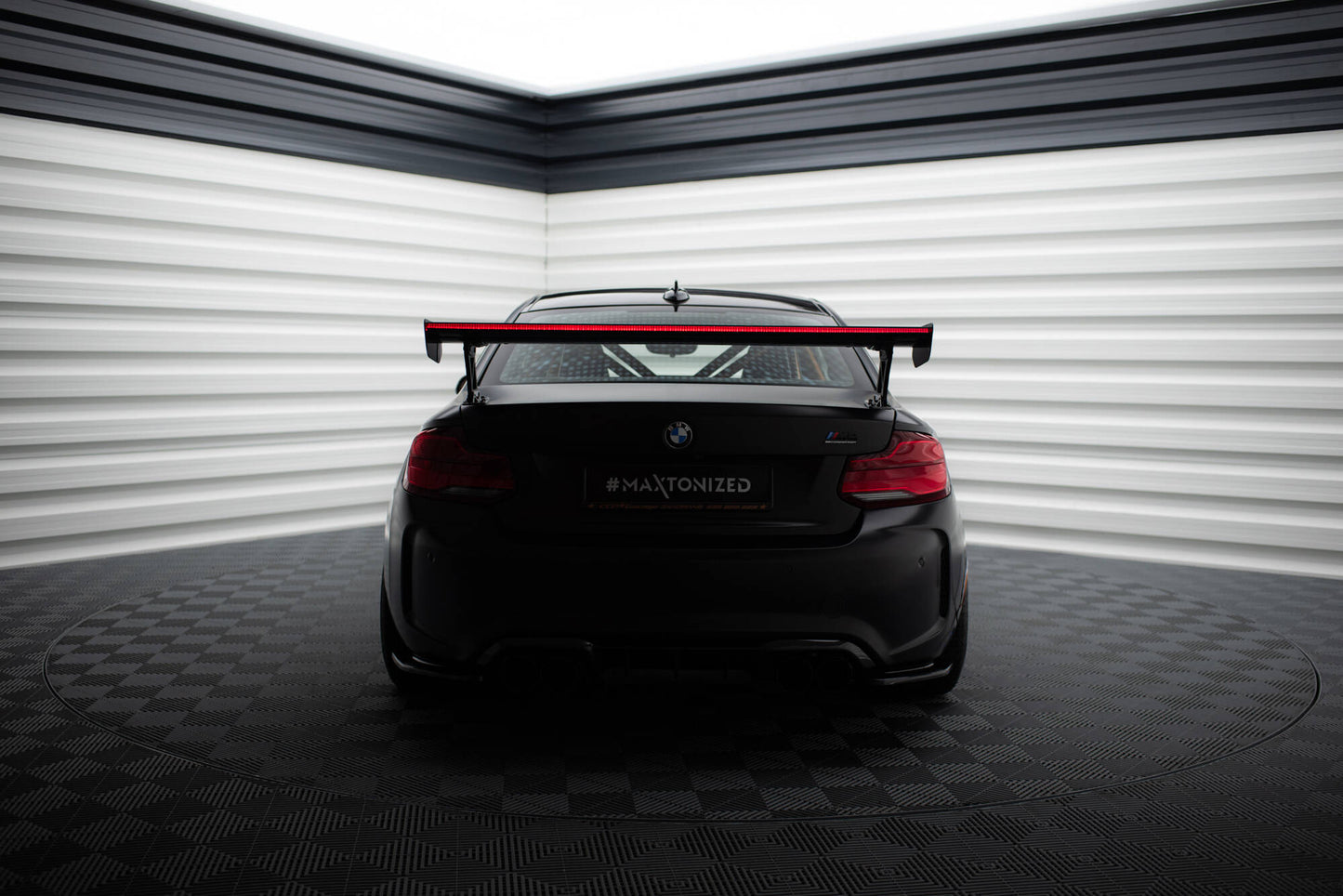 Carbon Spoiler with External Brackets Uprights + LED BMW M2 F87 / 2/2 M-Pack F22