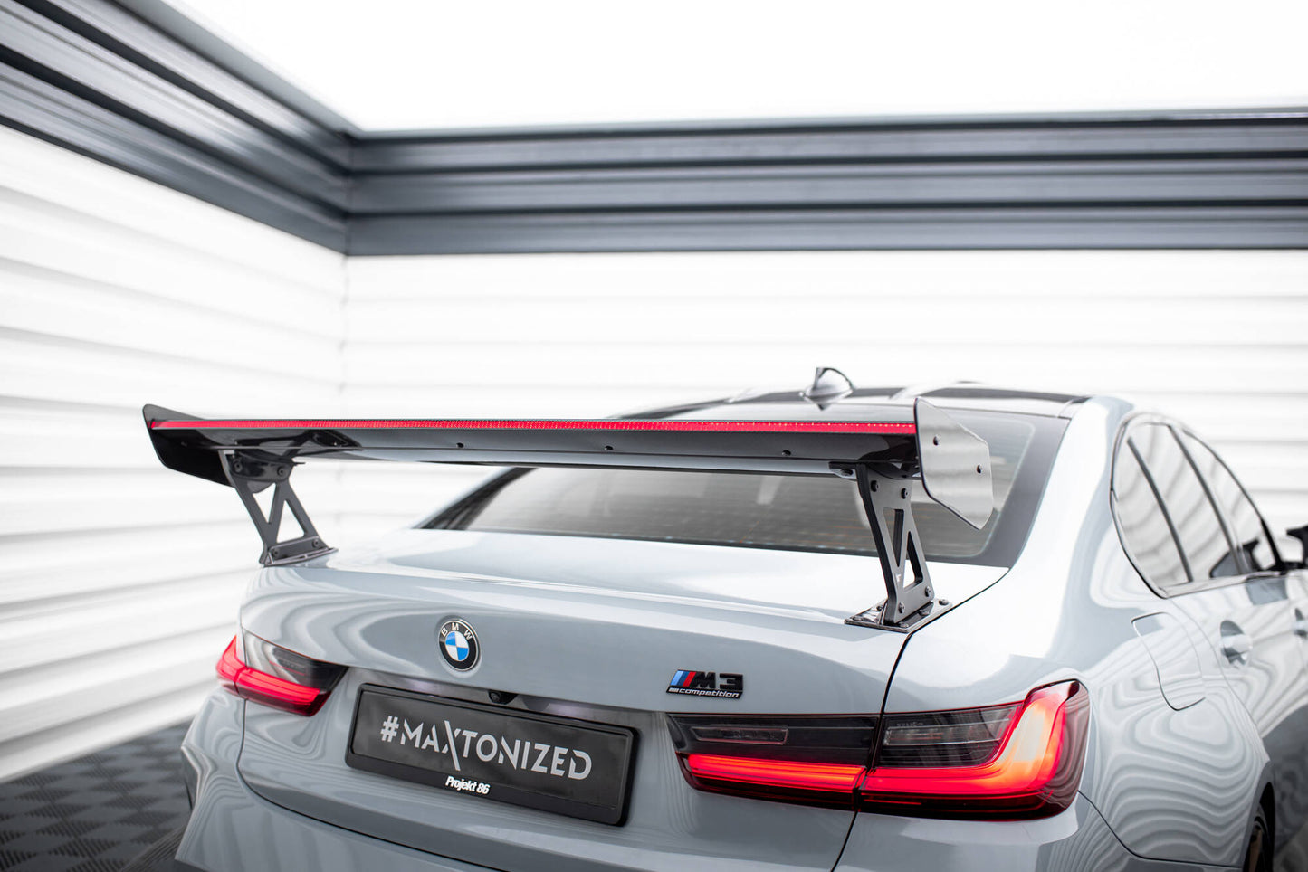 Carbon Spoiler with External Brackets Uprights + LED BMW M3 G80 / M340i G20 / 3 M-Pack G20 / 3 Standard G20