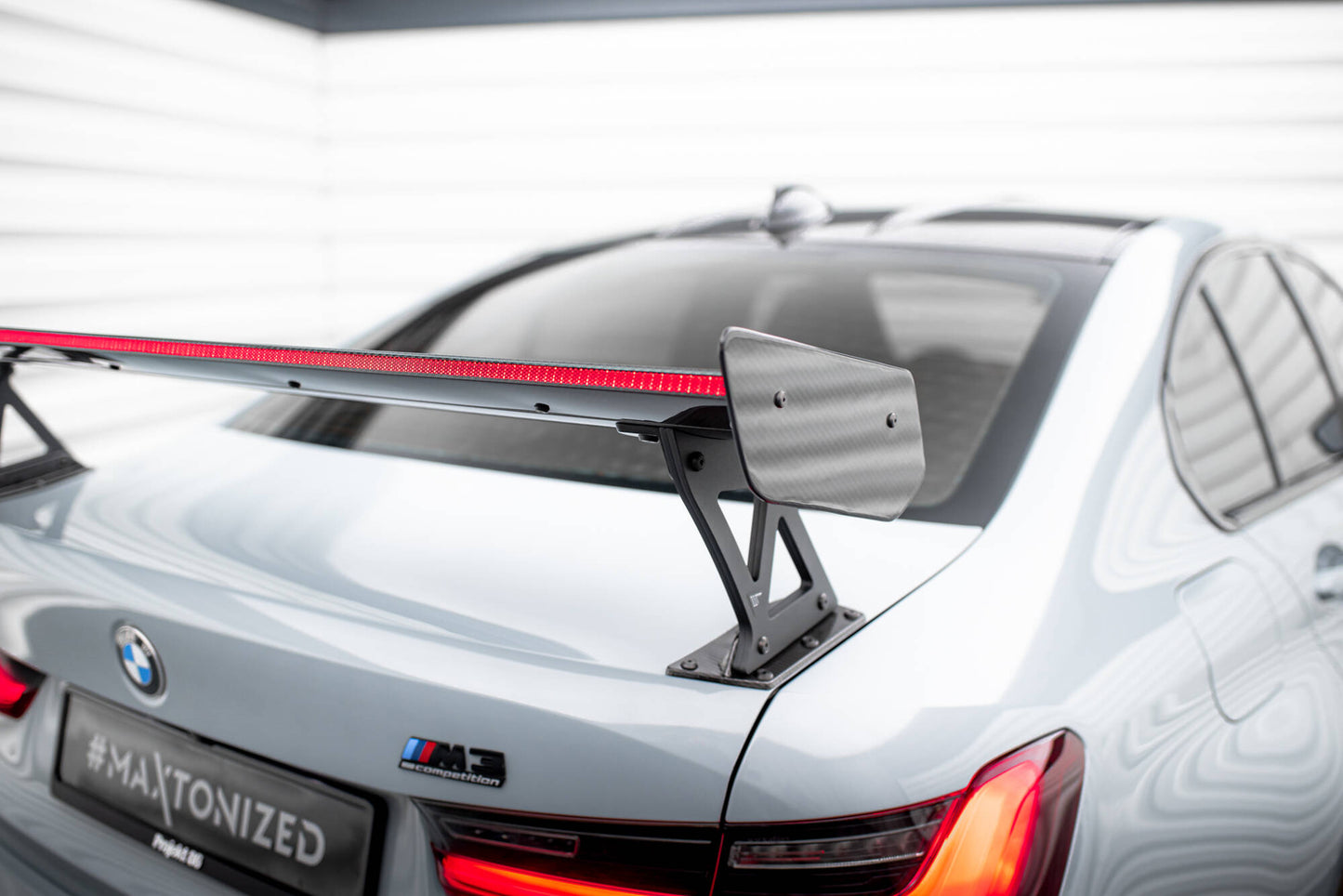 Carbon Spoiler with External Brackets Uprights + LED BMW M3 G80 / M340i G20 / 3 M-Pack G20 / 3 Standard G20