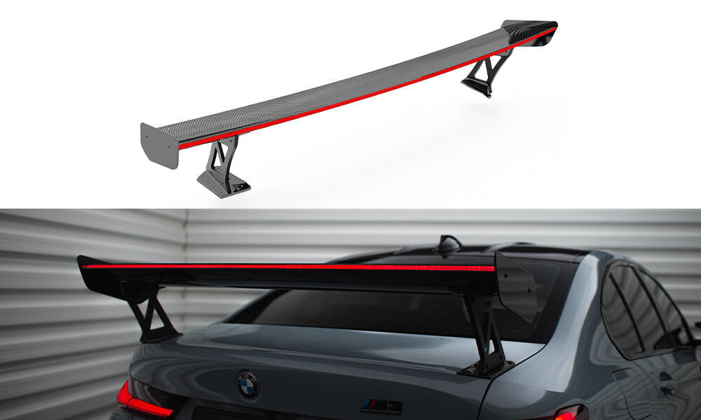 Carbon Spoiler with External Brackets Uprights + LED BMW M3 G80 / M340i G20 / 3 M-Pack G20 / 3 Standard G20