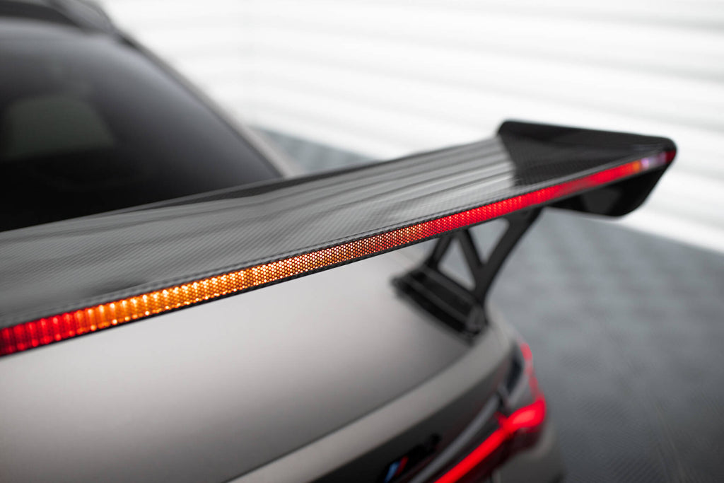 Carbon spoiler with external brackets uprights + led bmw m4 g82 / g82 facelift / m440i / 4 m-pack g22 / g22 facelift