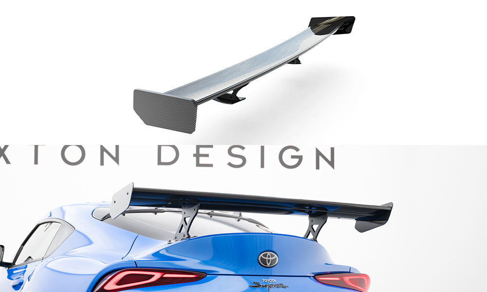 Carbon spoiler with external brackets uprights toyota supra mk5