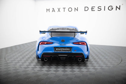 Carbon spoiler with external brackets uprights toyota supra mk5