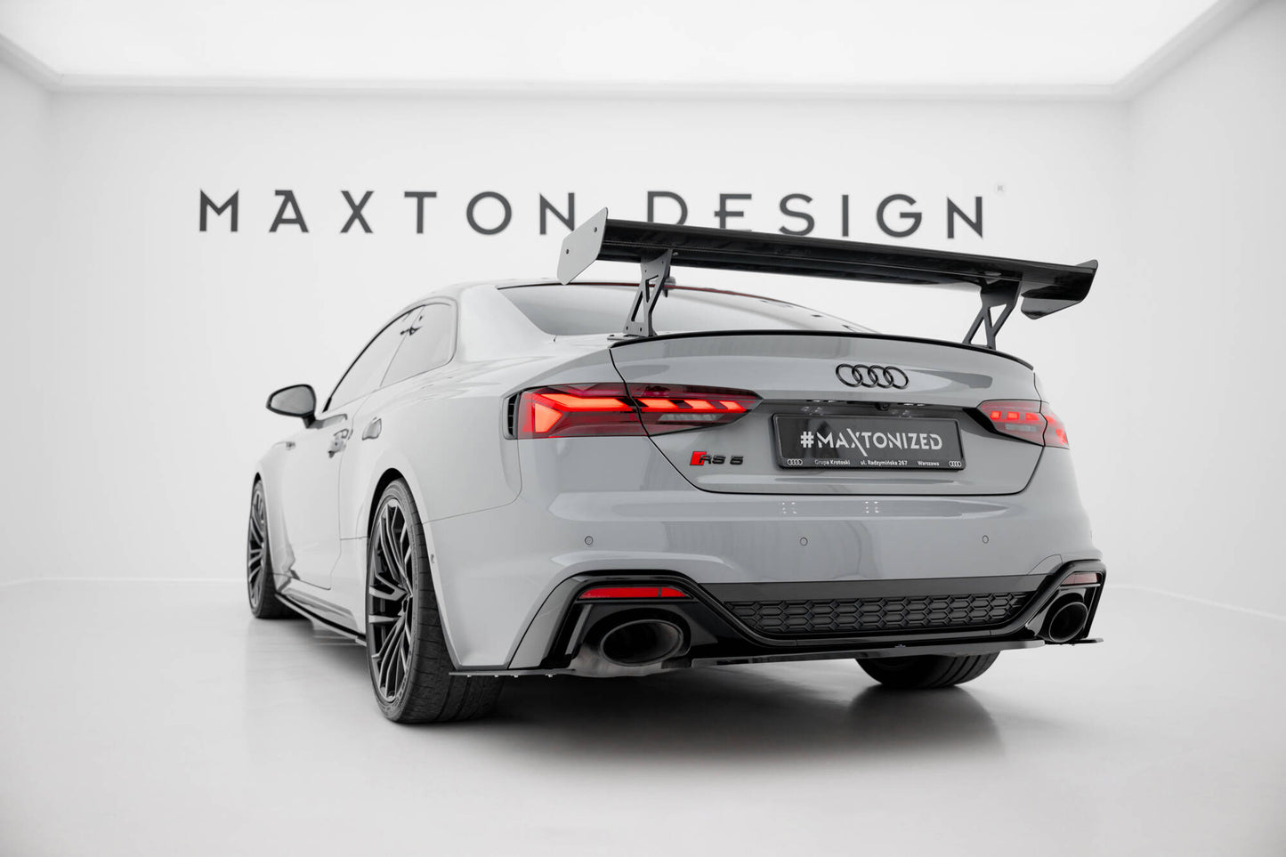 Carbon spoiler with external brackets uprights v.1 audi a5 / a5 s-line / s5 / rs5 coupe f5 / f5 facelift