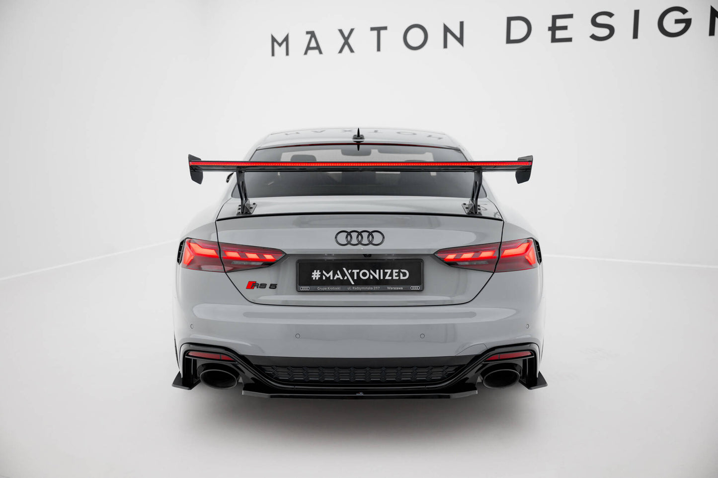 Carbon spoiler with external brackets uprights v.1 + led audi a5 / a5 s-line / s5 / rs5 coupe f5 / f5 facelift