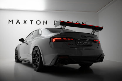 Carbon spoiler with external brackets uprights v.1 + led audi a5 / a5 s-line / s5 / rs5 coupe f5 / f5 facelift