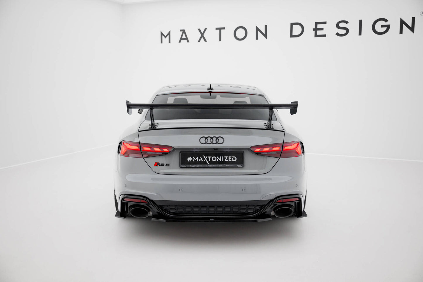 Carbon spoiler with external brackets uprights v.2 audi a5 / a5 s-line / s5 / rs5 coupe f5 / f5 facelift