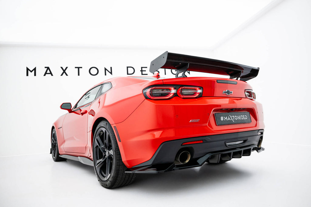 Carbon spoiler with internal brackets uprights chevrolet camaro ss mk6 facelift