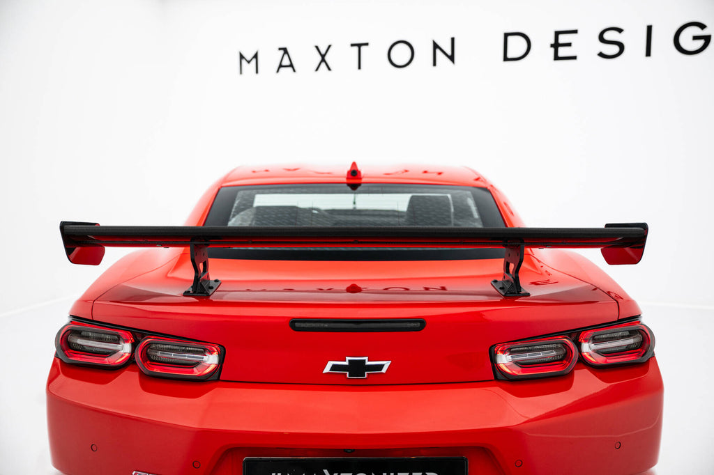 Carbon spoiler with internal brackets uprights chevrolet camaro ss mk6 facelift