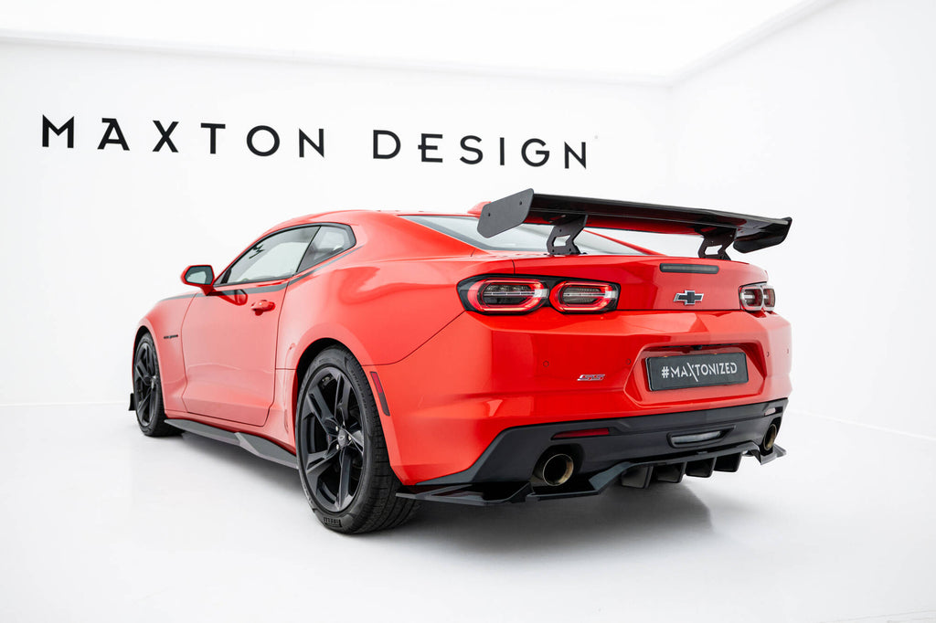Carbon spoiler with internal brackets uprights chevrolet camaro ss mk6 facelift