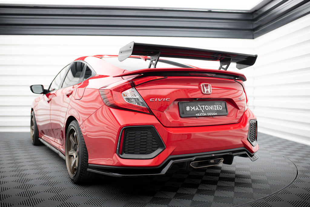 Hiilipoileri sisäisillä suluilla pystyssä Honda Civic Si Mk10