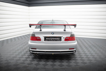 Carbon spoiler with internal brackets uprights + led bmw 3 coupe e46