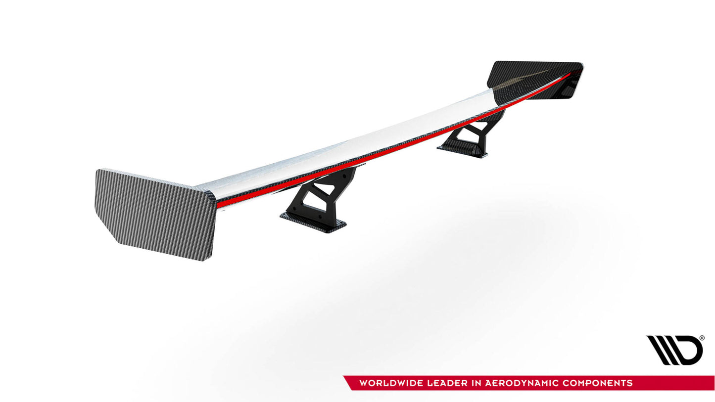 Carbon spoiler with internal brackets uprights + led bmw 3 coupe e46