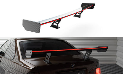 Carbon spoiler with internal brackets uprights + led bmw 3 coupe e46