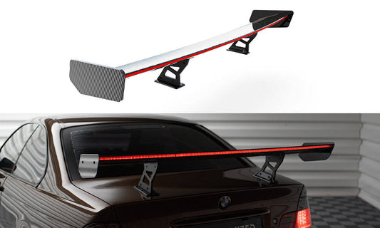 Carbon spoiler with internal brackets uprights + led bmw 3 coupe e46