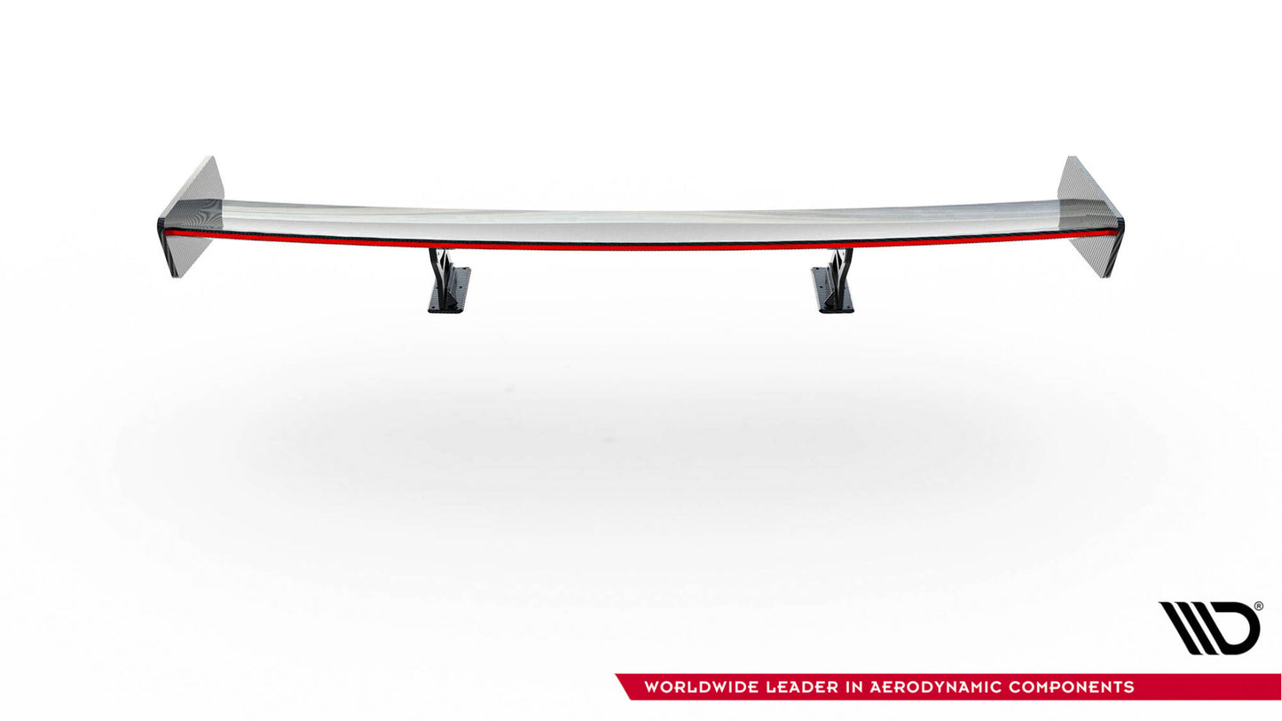 Carbon spoiler with internal brackets uprights + led bmw 3 coupe e46