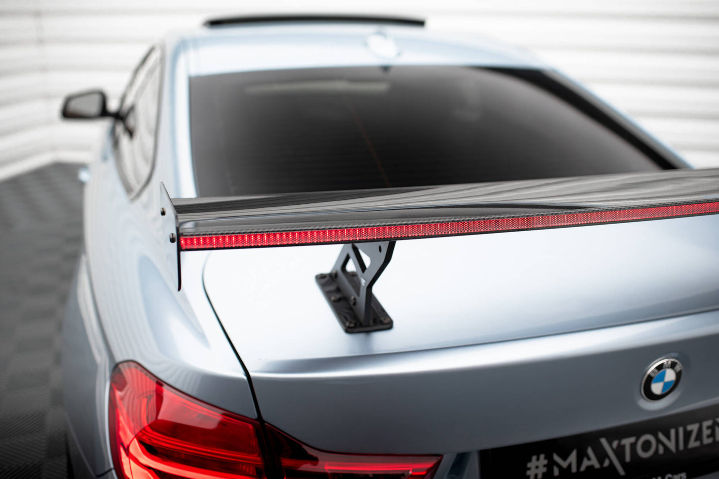 Carbon spoiler with internal brackets uprights + led bmw 4 f32 / 4 f32 m-pack coupe